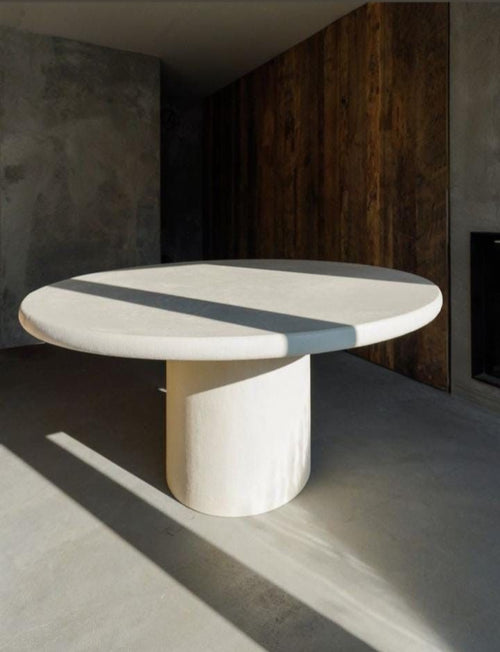 Ardene-Round Mortex Dining Table – Sculptural Minimal Design